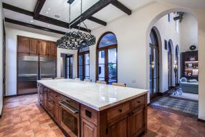 Angled view of interior kitchen island.