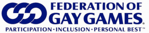 3 interlocking circles to convey the principles of the Gay Games which are Participation, Inclusion and Personal Best