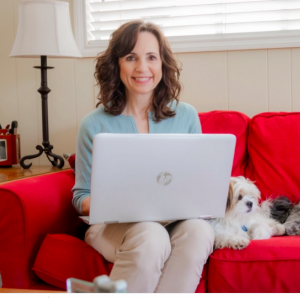 Career Advice for a new economy featuring Author Christy Noel at home