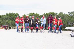 photo of staff and board members at the ground breaking ceremony for RED Arena's new facility in Dripping Springs, TX