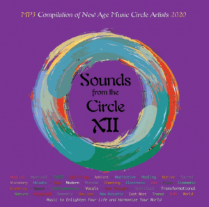 Vibrant purple Cover art for music album Sounds from the Circle XII, the twelfth annual compilation 2020.