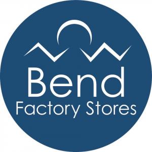 The Bend Factory Stores Logo within a blue circle