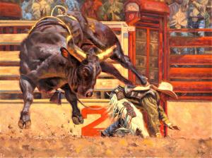 Bulls Eye oil painting by Brandon Bailey