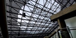 Edmonton Convention Centre Photovoltaic Skylight Poetic Message Interior View