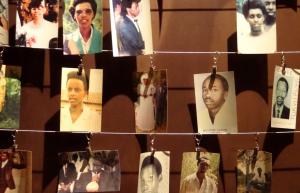 Faces of massacred Rwandans on display in a museum about tolerance