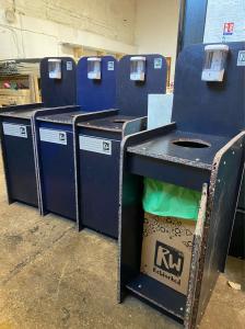 ReWorked PPE bins, made from 100% recycled plastic waste