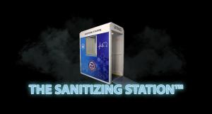 Image shows Sanitizing Station in mist.