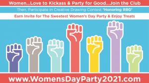 Participate in Creative Contest Draw RBG, most inspiring entries win invite for Women's Day Party for Good in Santa Monica #celebratingwomen #honoringrbg #positiveamericana www.WomensDayParty2021.com