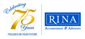 RINA Accountants & Advisors' 75th Anniversary Logo