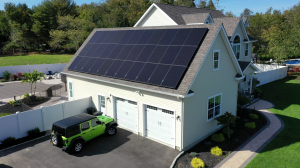 Installation of black on black Solaria PowerXT solar panels on Long Island