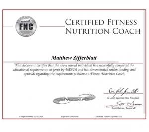 Certified Fitness Nutrition Coach