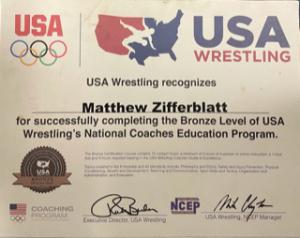 USA Wrestling Bronze Level Coach