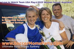 Love to Follow Team USA at 2023 Women Soccer in Australia Participate in Recruiting for Good Enjoy Travel Savings @recruitingforgood #2023womensoccer www.SoccerMomsParty.com