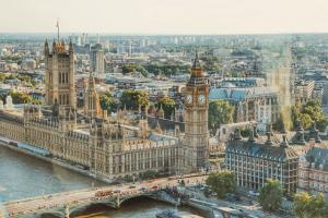 City view of London's Houses of Parliament