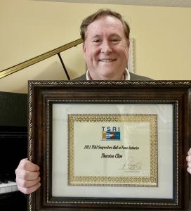 Thornton Cline pictured with songwriters award