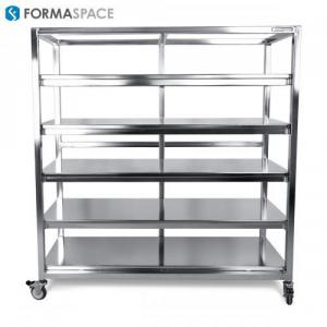 stainless steel mobile cart fixed shelves