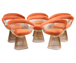 Set of eight Warren Platner chairs, Knoll