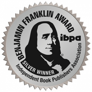 silver background sticker with a drawing of benjamin frankly in black ink.