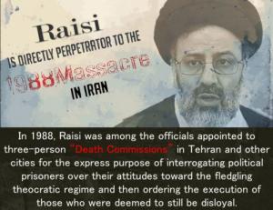 31 May 2021 - Ebrahim Raisi, a member of the 1988 Massacre’s “Death Commission” assigned as the highest judicial position within the regime.