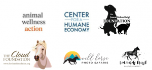 AWA, CHE, Heigl Foundation, Wild Horse Photo Safari, Cloud Foundation, Red Birds Trust Logos
