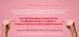 TheBookWorm is an 11 Year Old Girl who inspired We Dance for Good #wedanceforgood #kidcommunitygig #makepositiveimpact www.WeDanceforGood.org