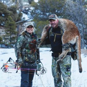 Karin and David Holder with mountain lion