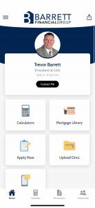 Barrett Financial Mobile App Home Screen