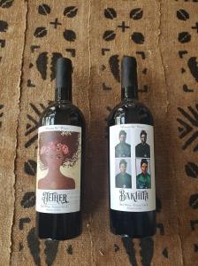 Bottles of Ether and Bakhita wine