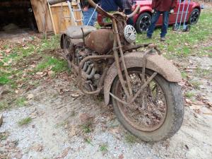 1932 Indian Chief 4-cylinder motorcycle in need of some restoration work, a barn find..