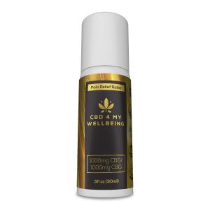 PAIN RELIEF ROLL-ON – 1000mg CBD / 1000mg CBG  black and gold labeling