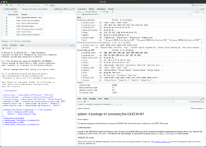 Screenshot of the GIDEON R package in use