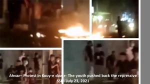 July 24, 2021 - Ahvaz (Kuy-e Dayereh) - Defiant youths took control of the city center by burning tires and creating traffic jams – July 23, 2021
