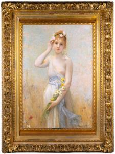 Portrait by Jules Joseph LeFebvre (French, 1836-1911) titled Morning Glory (est. $ 50,000- $ 80,000).