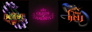 Beast Haunted House, Edge of Hell Haunted House, and Queen of Haunts industry authority logos