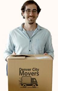 Denver City Movers man with a box
