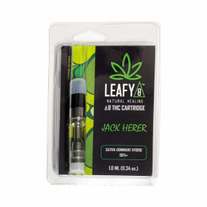 Leafy8 brand Jack Herer Delta 8 THC vape cartridge