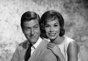 Dick Van Dyke and Mary Tyler Moore during the making of The Dick Van Dyke Show