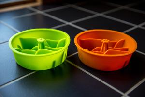 Mighty Paw Bright Orange & Green Slow Feeding Dog Bowl Inserts