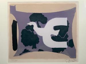 Lithograph in color on BFK Rives paper by Georges Braque (French 1882-1963), titled L'Atelier (1962), artist signed and numbered 55/75 (estimate: $2,000-$4,000).
