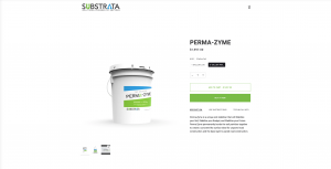 A screenshot of Substrata's online store where they can purchase Perma-Zyme at the click of a button.