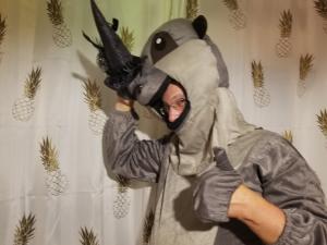 Rhino Party Candidate Znoneofthe Above in Rhino Suit