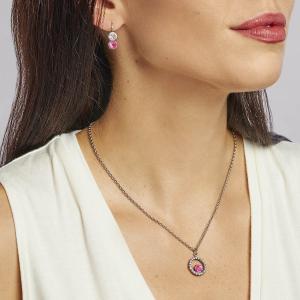 Pink Power 2021 Sabika London® Drop Earrings & Circle Necklace.