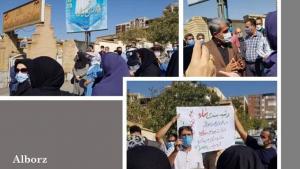 September 20, 2021 - (NCRI) and (PMOI / MEK Iran): Teachers called the “Green Licensees” held their 15th day of protests against their non-employment in front of the Ministry of Education.