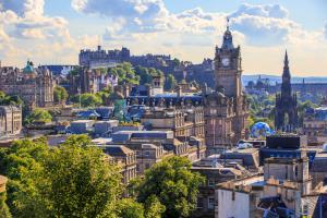 Mountain viewpoint over the city of Edinburgh.