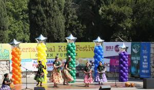 This is a very colorful shot of dancers on the stage at the international Kids Festival