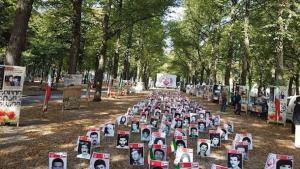 September 22, 2021 - Iranian also held large banners supporting the Justice-Seeking Movement of the 1988 massacre victims, initially started by the Iranian opposition’s president, Mrs. Maryam Rajavi, in 2016.