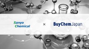 This image shows the corporate logos of Sanyo Chemical and of BuyChemJapan. The Japanese chemical manufacturer Sanyo has joined BuyChemJapan, an online marketplace specialised in B2B transactions for the export of Japanese chemicals.