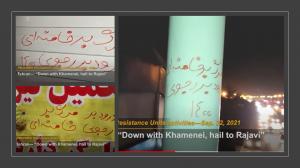 September 25, 2021 - Tehran: “Down with Khamenei, hail to Rajavi”. Tehran: “Down with Khamenei, hail to the MEK”.