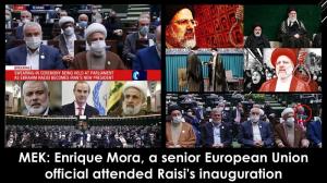 October 13, 2021 - Enrique Mora, a senior European Union official, attended Raisi's inauguration on August 5.