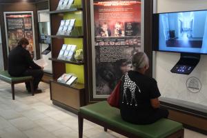 Guests were invited to learn about the abuse inherent in psychiatry by watching informative videos in the Church’s public information center.